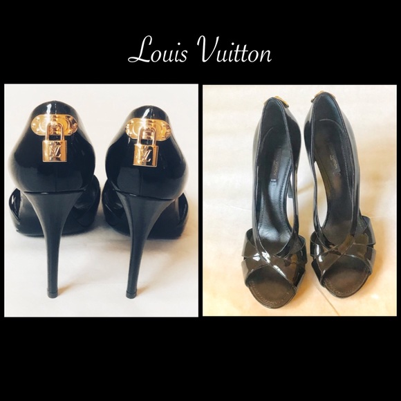 Louis Vuitton Shoes - 🔥Louis Vuitton black heels w/ LV monogram padlock